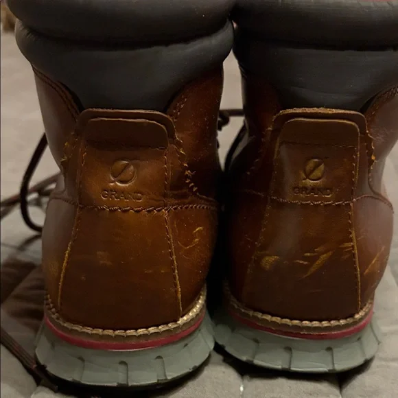 Cole Haan Men's Tan Leather Hiking Boots - Picture 2 of 4